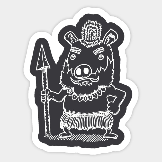 Antonio the Tribal Adventurer Sticker by saulogoki